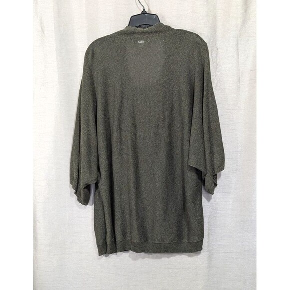 Coldwater Creek Women's 2X Knit Green Gold Sparkly Cowl Neck Top Festive Holiday - Picture 3 of 16